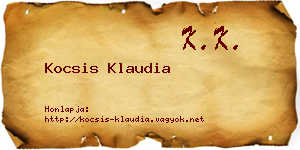 Kocsis Klaudia névjegykártya
