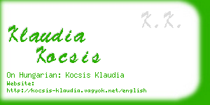 klaudia kocsis business card